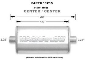 Magnaflow Perf Exhaust Stainless Muffler 2.25In. Center In/Out 11215