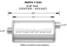 Magnaflow Perf Exhaust Stainless Muffler 2.25In. Offset In/Center 11225