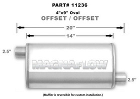 Magnaflow Perf Exhaust Stainless Muffler 2.5In Offset In/Out 11236