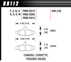 Hawk Brake Performance Street Brake Pads (4) Hb112F.540