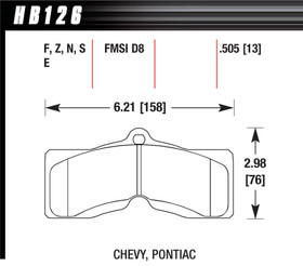 Hawk Brake Performance Street Brake Pads (4) Hb126F.505