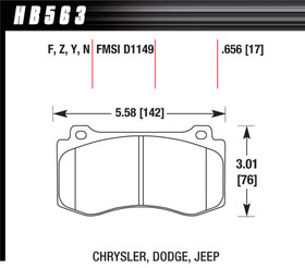 Hawk Brake Performance Street Brake Pads (4) Hb563F.656