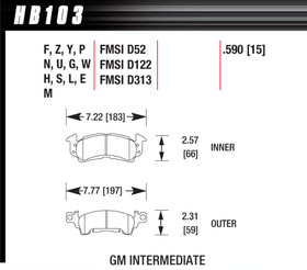 Hawk Brake Full Size Gm Dtc-70  Hb103U.590