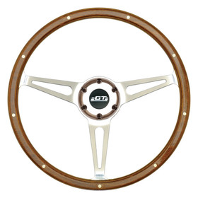 Gt Performance Gt3 Cobra Style Wood Ste Ering Wheel 14In Polish 32-4247