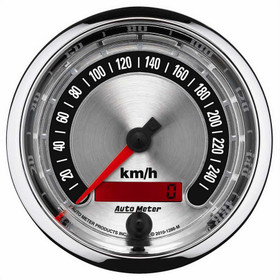 Autometer 3-3/8 A/M Speedometer 260Kph 1288-M