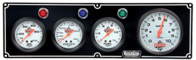 Quickcar Racing Products 3-1 Gauge Panel Op/Wt/Fp W/3-3/8In Tach Black 61-67423