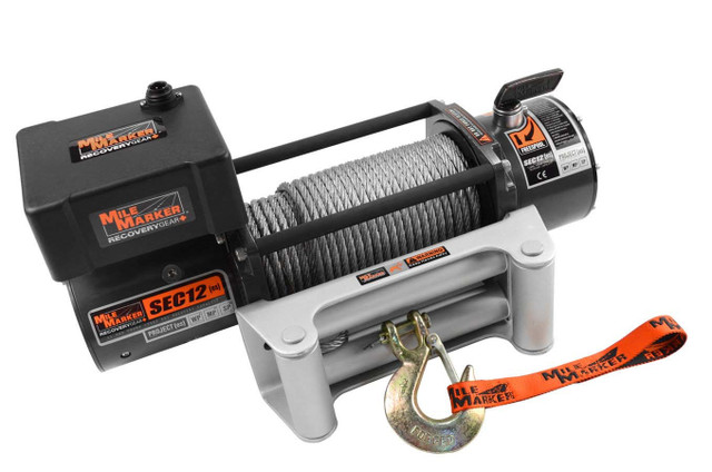 Mile Marker 12000Lb Winch W/Roller Fairlead & 12' Remote 76-50251Bw Mile Marker 12000Lb Winch W/Roller Fairlead & 12' Remote 76-50251Bw