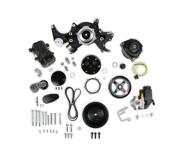 Holley Mid-Mount Acc. Drive Sys Sbc - Black Finish 20-240Bk