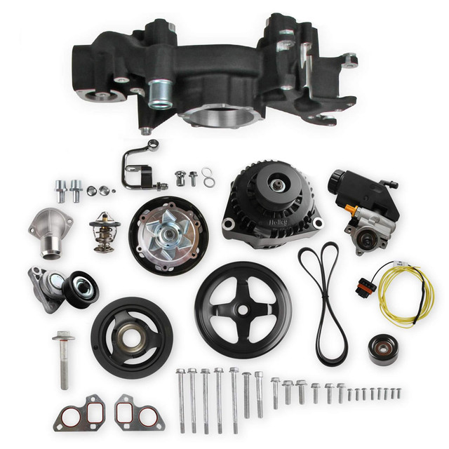 Holley Mid Mount Accesory Sys. Gm Ls Engine - Black 20-186Bk
