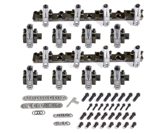 T And D Machine Bbc Shaft Rocker Arm Kit W/Brodix Sr20 Heads 3142-170/170