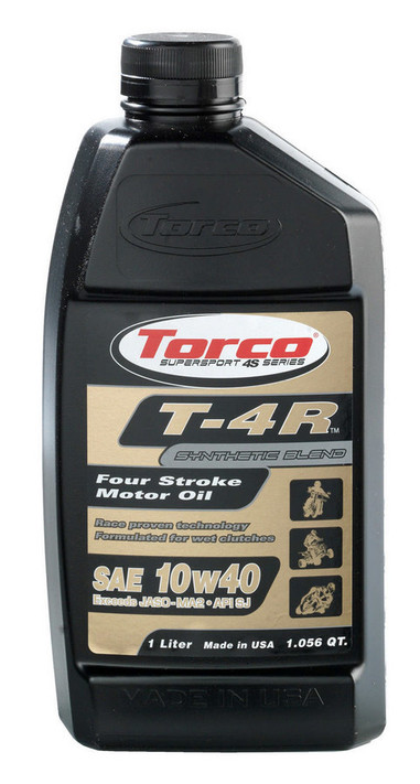 Torco T-4R Four Stroke Oil 10W 40-1-Liter Bottle T671044Ce
