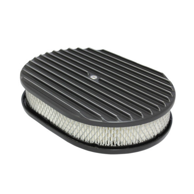 Specialty Products Company Air Cleaner Kit  12In X 2In Oval Full Finned Top 6498Bk