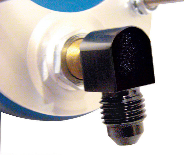 King Racing Products Oil Pressure Fitting #4 90 Deg Black 2176
