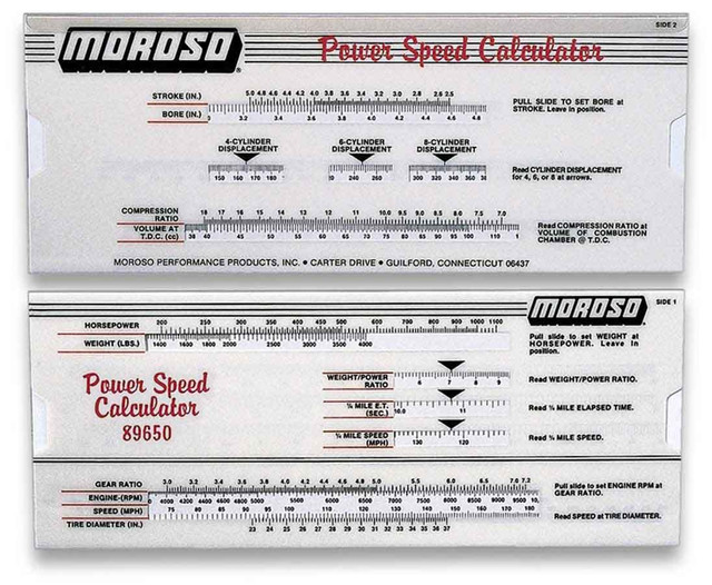 Moroso Power/Speed Calculator  89650