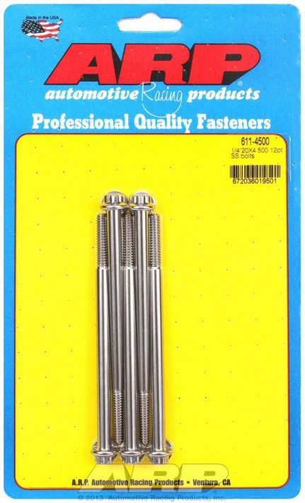 Arp S/S Bolt Kit - 12Pt. (5) 1/4-20 X 4.500 611-4500