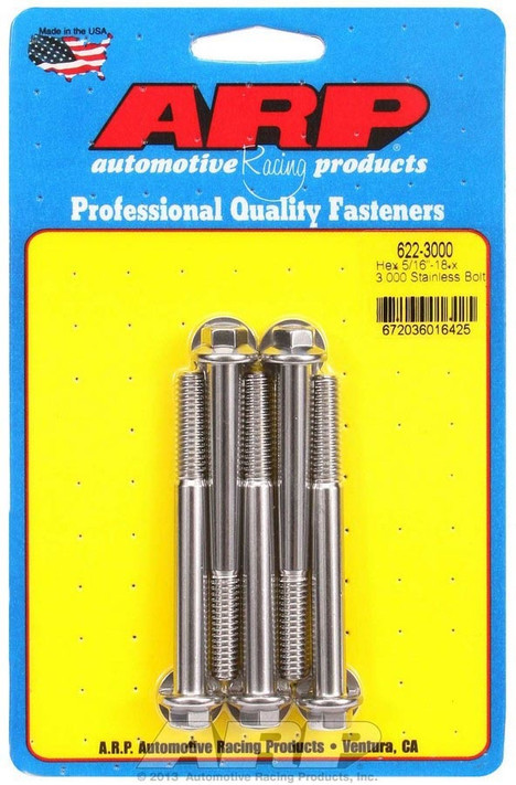 Arp S/S Bolt Kit - 6Pt. (5) 5/16-18 X 3.000 622-3000