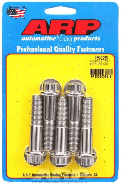 Arp S/S Bolt Kit - 12Pt. (5) 1/2-20 X 2.250 755-2250