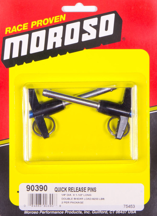 Moroso Quick Release Pins (2) 1/4 X 1-1/2 90390 Moroso Quick Release Pins (2) 1/4 X 1-1/2 90390