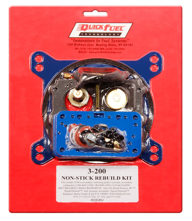 Quick Fuel Technology 4160 Rebuild Kit - Non-Stick 3-200Qft Quick Fuel Technology 4160 Rebuild Kit - Non-Stick 3-200Qft