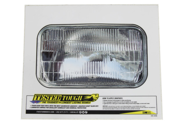 Fivestar Univer. Headlight Decal 5.62In X 3.25In H01-410S Fivestar Univer. Headlight Decal 5.62In X 3.25In H01-410S
