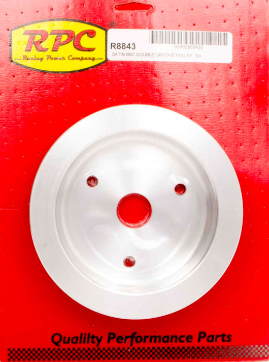 Racing Power Co-Packaged Bbc Swp 2 Groove Lower Pulley Satin R8843 Racing Power Co-Packaged Bbc Swp 2 Groove Lower Pulley Satin R8843