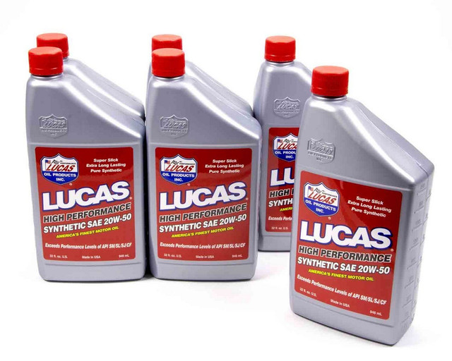 Lucas Oil Synthetic 20W50 Oil 6X1 Qt 10054