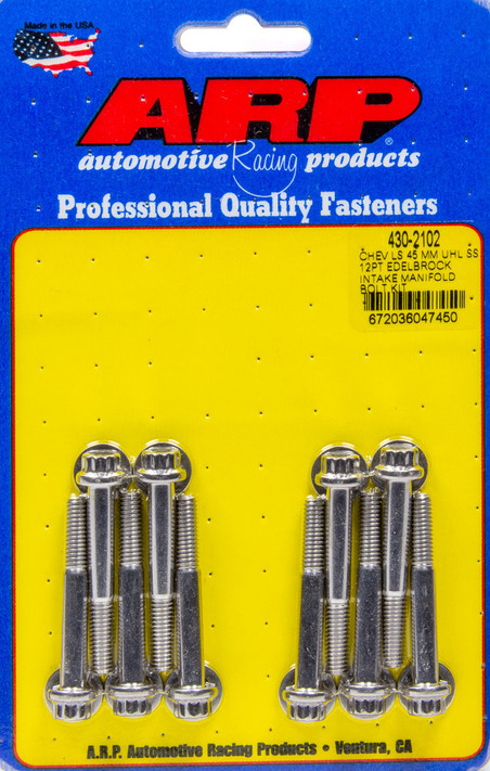Arp Intake Manifold Bolt Kit Gm Ls W/Edelbrock Intake 430-2102 Arp Intake Manifold Bolt Kit Gm Ls W/Edelbrock Intake 430-2102