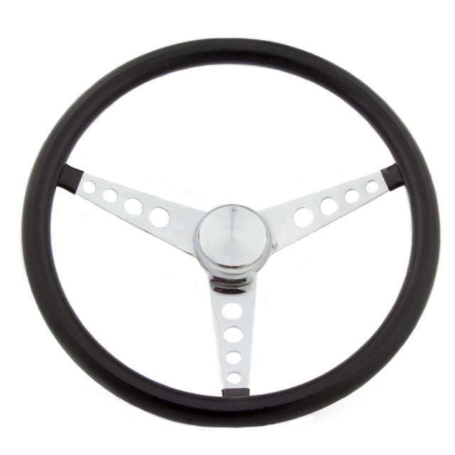 Grant Classic 15In Black Vinyl Wheel - Chrome 3-Spoke 277