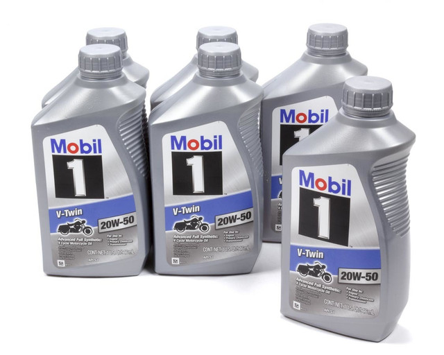 Mobil 1 20W50 V-Twin Oil Case 6X1 Qt Motorcycle 112630