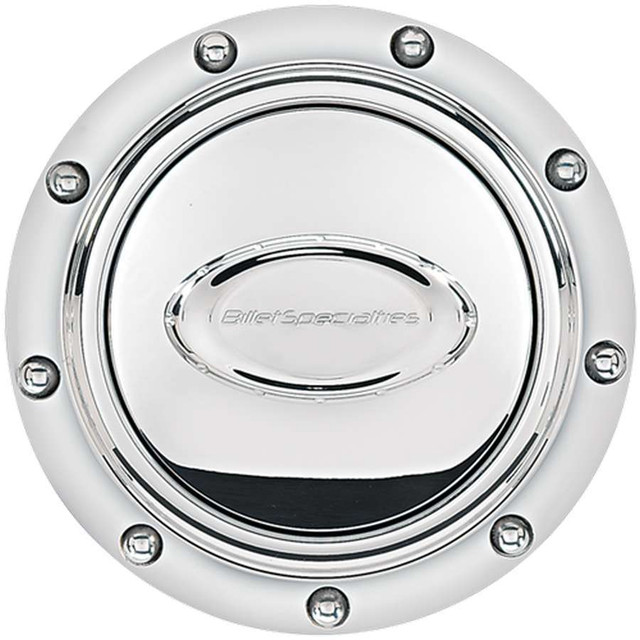 Billet Specialties Horn Button Riveted Polished Logo 32710 Billet Specialties Horn Button Riveted Polished Logo 32710