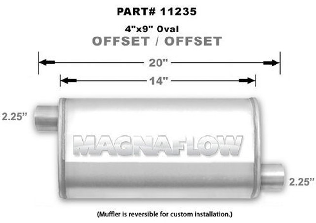 Magnaflow Perf Exhaust Stainless Muffler 2.25In. Offset In/Out 11235