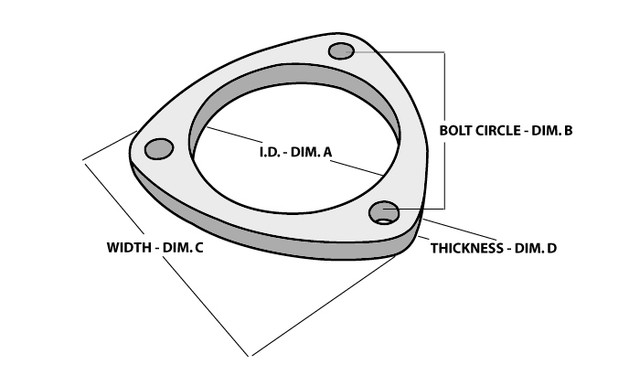 Vibrant Performance 3-Bolt Stainless Steel Flanges 3In I.D. 1483 Vibrant Performance 3-Bolt Stainless Steel Flanges 3In I.D. 1483