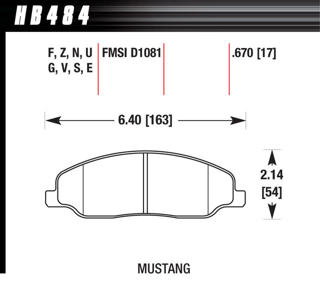 Hawk Brake Performance Street Brake Pads (4) Hb484F.670