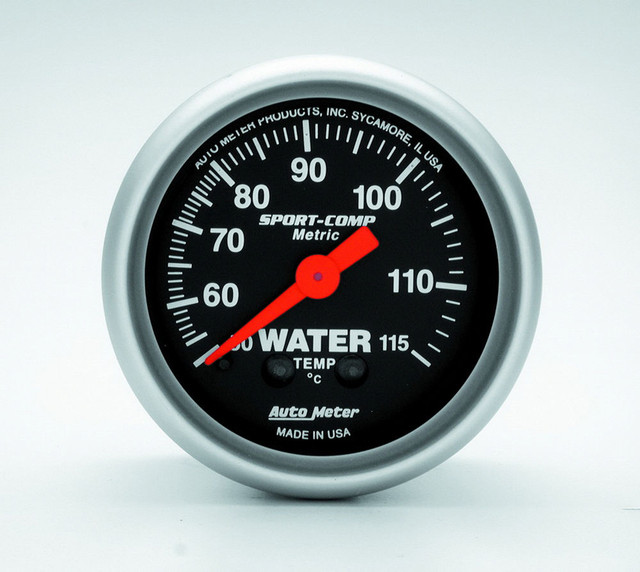 Autometer 2-5/8 S/C Water Temp Gauge - Metric 3332-M