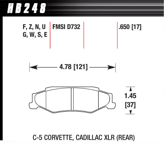 Hawk Brake Performance Street Brake Pads (4) Hb248N.650