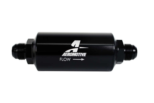 Aeromotive 10An Inline Fuel Filter 40 Micron 2In Od Black 12388