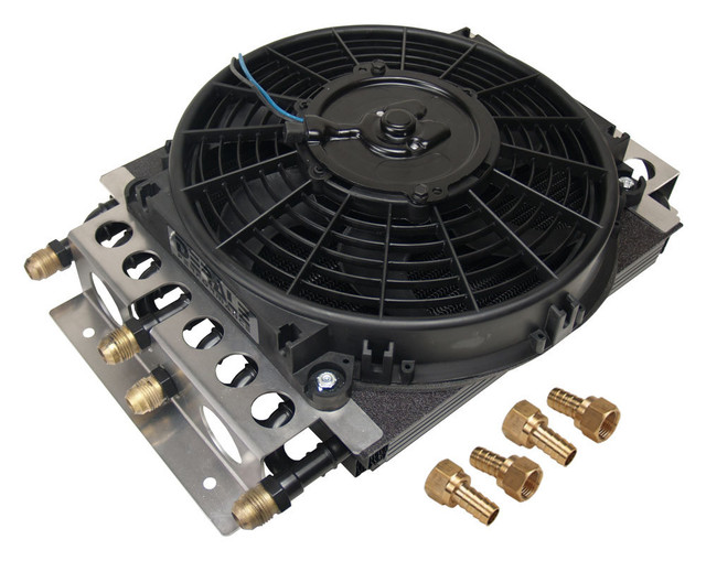Derale Dual Circuit Oil Cooler W/Fan 8An 8 & 8 Pass 15200 Derale Dual Circuit Oil Cooler W/Fan 8An 8 & 8 Pass 15200