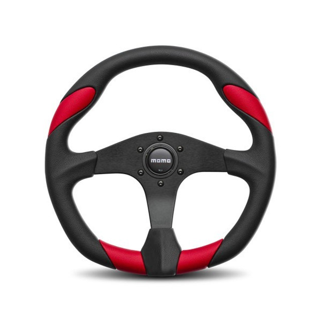 Momo Automotive Accessories Quark Steering Wheel Polyurethane Red Insert Qrk35Bk0R