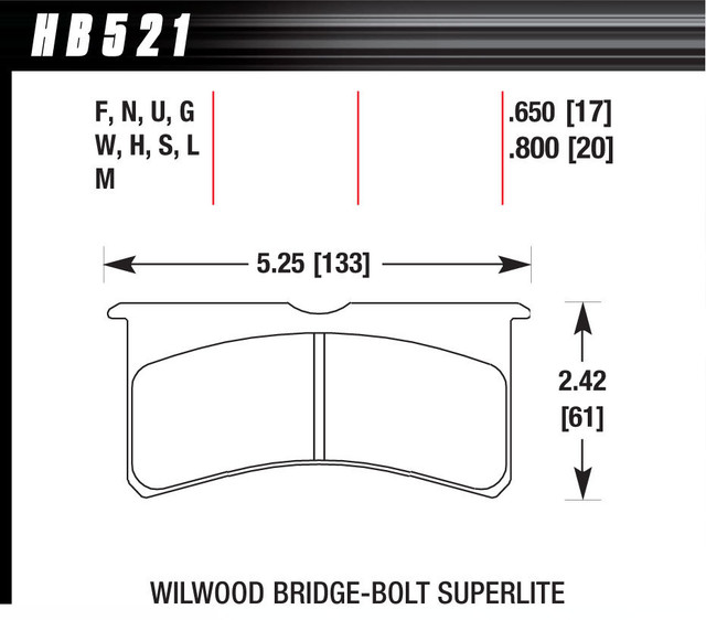 Hawk Brake Sl Bridgebolt Dtc-70  Hb521U.800