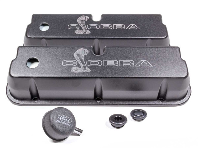 Ford Sbf Valve Covers W/Cobra Logo Black M-6582-Le302Sbk Ford Sbf Valve Covers W/Cobra Logo Black M-6582-Le302Sbk