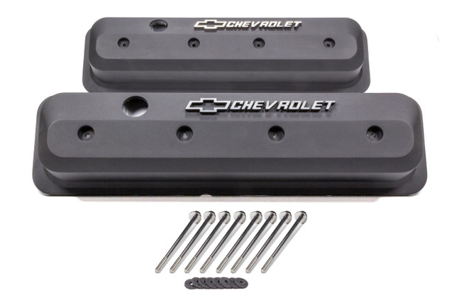 Proform Sbc Valve Cover Slant Edge Black Crinkle 141-840