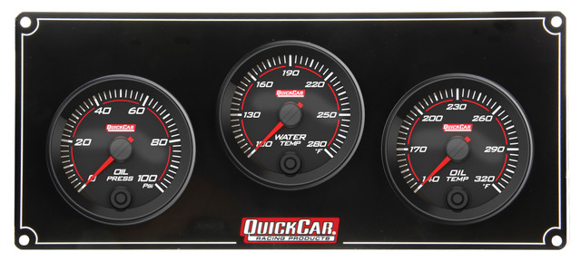 Quickcar Racing Products Redline 3 Gauge Panel Op/Wt/Ot 69-3011