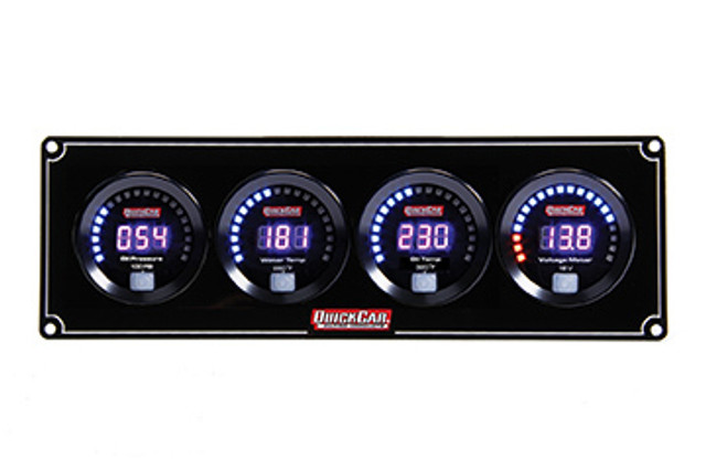 Quickcar Racing Products Digital 4-Gauge Panel Op/Wt/Ot/Volts 67-4027