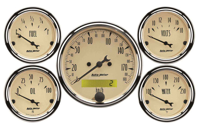 Autometer A/B 5Pc. Gauge Kit W/ Elec. Speedo - Metric 1809-M