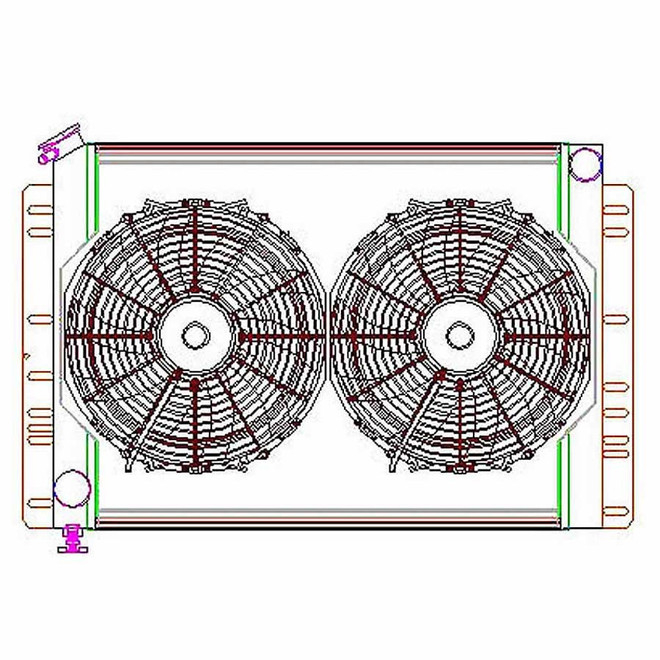 Griffin Radiator Combo Unit 60 - 88 Mopar A / B & E Body Cu-00038