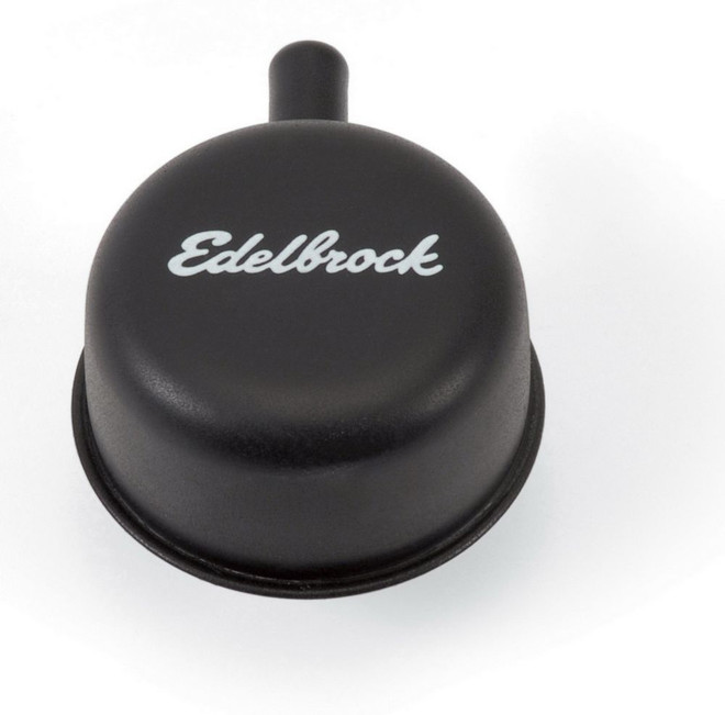 Edelbrock Round Cap W/Nipple Black  4413