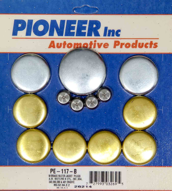 Pioneer Amc V8 Freeze Plug Kit - Brass Pe-117-B