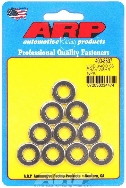 Arp S/S Flat Washers - 3/8 Id X 3/4 Od (10) 400-8537