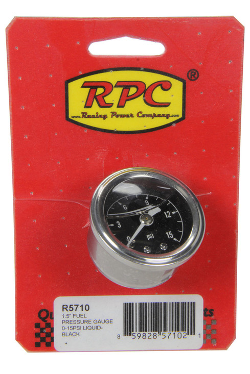 Racing Power Co-Packaged Liquid Filled Gauge Fuel Pressure 0-15 Psi R5710