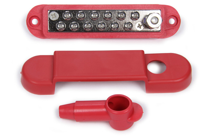 Quickcar Racing Products Red Terminal Buss Bar W/Covers 57-8012